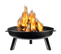LZQ Brasero avec Pieds Anti-Rouille Brazier Foyer Rond pour extérieur Terrasse Cheminée Brasero à Bois de Jardin Balcon Barbecue Noir Type E : Ø 80 cm