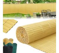 LZQ Brise-vue en PVC - Clôture de protection en bambou, 6 x 1,2 m (L x l), revêtement de balcon, bordure de balcon, protection avec lattes renforcées, jardin, balcon, terrasse, extérieur