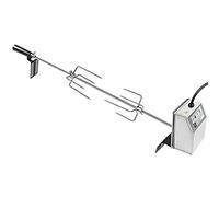 LZQ Broche de barbecue 107 cm avec 2 aiguilles à viande et moteur en acier inoxydable, 220 V, tournebroche, rotatif, broche électrique, piquet rotatif universel en acier inoxydable 304