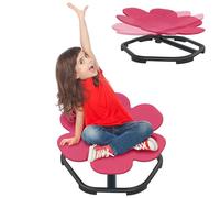 LZQ Chaise pivotante sensorielle pour enfants, carrousel autisme, carrousel rotatif, chaise d'équilibre, tabouret pivotant pour enfants, garçons et filles, rouge prune