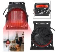 LZQ Chauffage électrique PTC 3000W, chauffage électrique de construction à angle réglable, ventilateur de chauffage à 4 niveaux, chauffage céramique pour garage de chantier