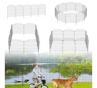 LZQ Clôture de jardin en métal - 10 éléments - 758 cm - Pour chiens, lapins, étang, jardin fleuri - Clôture de protection extérieure - Clôture en treillis à planter - Noir
