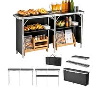 LZQ Comptoir de foire portable - 196 x 38 x 85 cm - Table de camping