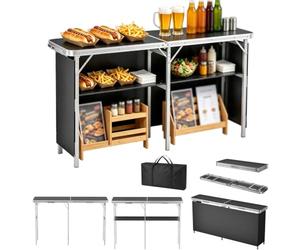 LZQ Comptoir de foire portable - 196 x 38 x 85 cm - Table de camping