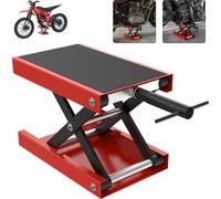 LZQ Crics moto 500 kg, Crics à ciseaux réglables en hauteur 95-340 mm, Plateau large & manivelle, Béquille centrale pour réparation & entretien, Robuste & grande capacité de charge