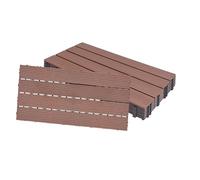 LZQ Dalles de Jardin clipsables en Bois Composite WPC Marron 30 x 60 cm Revêtement de Sol extérieur Dalles pour jardin, balcon et terrasse 1 m²