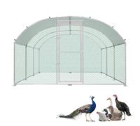 LZQ Enclos pour poulailler, 3 x 4 m, en métal galvanisé, avec toit, résistant à l'hiver et aux intempéries, pour lapins, canards, extérieur, pour petits animaux