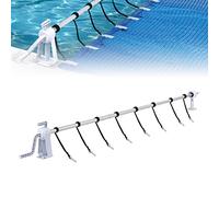 LZQ Enrouleur Bache Piscine, mobile en aluminium avec 8 bandes de fixation pour bâche solaire et bâche de piscine - Réglable de 1,05 à 6,15 m