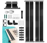 LZQ Ensemble de chauffage solaire pour piscine 600x140 cm, système de chauffage solaire, absorbeur solaire pour piscine, chauffe-eau avec colliers de tuyau et raccords, modulaire, tapis chauffant