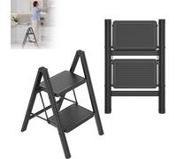 LZQ Escabeau 2 marches, marches pliantes, escabeau pliant avec large pédale antidérapante, escabeau de ménage Multifonctions Tabouret marchepied Facile à ranger Capacité de charge jusqu'à 270kg, escab