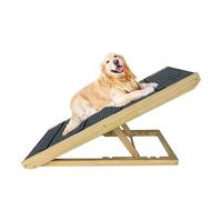 LZQ Escalier pour chien - Pliable - Pour petits chiens et chats - Portable - Réglable en hauteur - En bois - Avec tapis antidérapant - Pour lit, canapé, 100 cm de long