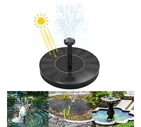 LZQ Fontaine solaire ronde 7 V/1,4 W - Mini fontaine solaire pour l'extérieur avec 4 buses - Pour jardin, salle de bain à oiseaux, étang et piscine (noir type B)