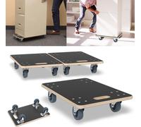 LZQ Germany Set de 2 roulettes de transport avec 2x frein de blocage, 40x60 cm jusqu'à 200kg plaque de sérigraphie, roues en PP, aide au transport pour le déménagement planche à roulettes pour le tran