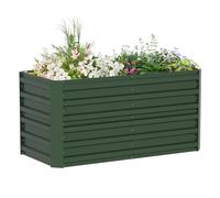 LZQ Jardinière surélevée en métal - 975 l - Jardinière surélevée pour jardin - Tôle d'acier inoxydable - Parterre galvanisé - Pour la culture de légumes et de fleurs - 180 x 90 x 58 cm - Rectangulaire