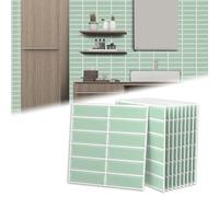 LZQ Lot de 10 stickers pour carreaux 3D, 30 x 30 cm, imperméables, en PVC, style réaliste, pour murs de cuisine, salle de bain, chambre et autres espaces, vert