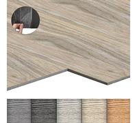 LZQ Lot de 18 lattes adhésives pour sol en PVC, avec effet bois, surface de 2,51 m², revêtement en vinyle résistant à l'usure, imperméable, pour salon, cuisine (aspect chêne délavé)