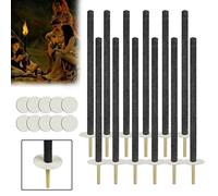 LZQ Lot de 25 torches en cire naturelle pour l'extérieur - Durée de combustion : 100 min - Avec poignée extra longue - Torche pour enfants - Pour le jardin, la randonnée en plein air