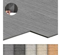 LZQ Lot de 54 carreaux adhésifs pour sol en PVC avec effet bois - 7,53 m² - Revêtement vinyle résistant à l'usure - Imperméable - Pour salon, cuisine, aspect chêne gris
