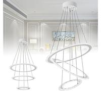 LZQ Lustre à LED cristal Plafonnier moderne 128W Suspension blanc froid pour cuisine table à manger salon chambre Réglable en hauteur