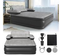 LZQ Matelas gonflable pour 2 personnes avec dossier - Matelas auto-gonflant avec pompe électrique - Lit double pour la maison, le camping, les invités