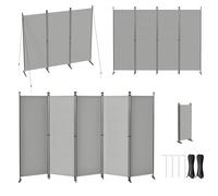 LZQ Paravent séparateur de pièce pliable autoportant - Brise-vue - Paroi espagnole - Pour chambre à coucher, salon, bureau, balcon, intérieur - 3 pièces - 240 x 180 cm - Gris clair