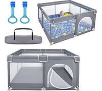 LZQ Parc bébé Barrière de sécurité 127x127cm Centre d'activités Barrière de sécurité pour enfant avec base antidérapante
