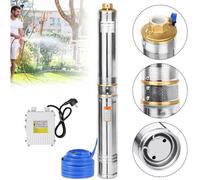 LZQ Pompe à eau immergée acier inox - Pompe de puits profond submersible - avec filtre à impuretés - 1100W, 81 m