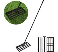 LZQ Râteau à gazon Raclette à gazon, 50x25cm Levelingrake Leveler Lawnleveling avec poignée en caoutchouc, application de topdressing, longueur réglable de 95,5cm à 185cm