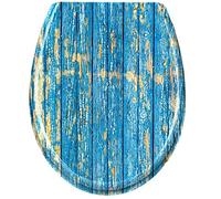 LZQ Sanitop-Wingenroth Abattant de WC en plastique rigide avec système d'abaissement automatique Bleu 45 x 38 cm
