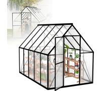 LZQ Serre en aluminium pour le jardin, avec des fondations de 6 cm d'épaisseur, 280×180×195 cm cm comme serre de jardin résistante à l'hiver Maison de culture de tomates Précocité et maison de plantes