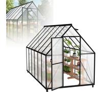 LZQ Serre en aluminium pour le jardin, avec fondations de 6 cm d'épaisseur, 340×180×195 cm comme serre de jardin résistante à l'hiver Maison de culture de tomates Précocité et maison de plantes