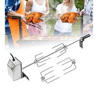 LZQ Set de brochettes pour barbecue avec moteur de 107 cm - En acier inoxydable 304 - 220 V - 240 V - Avec 4 aiguilles à viande universelles