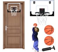 LZQ Set Mini Panier de Basket, Mini panier de basket intérieur Porte Basket Hoop avec panneau d'affichage électronique, 45x30cm panneau de basket pour enfants avec ballons et pompe