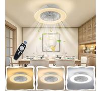 LZQ Ventilateur de plafond 90 W avec éclairage et télécommande, silencieux, moderne, LED, à intensité variable, ventilateur de plafond avec lampe pour salon, chambre à coucher, salle à manger