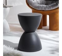 LZQDMFF Tabouret en Forme de sablier, Petite Table d'appoint/Table Basse Ronde, Tabouret Bas décoratif en polypropylène épais pour se Changer, idéal pour l'entrée, Le Salon et la Chambre (Dark Gray)