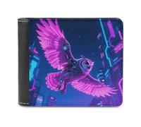 LZQPOEAS Cyber Owl Portefeuille extra capacité mince à deux volets avec plusieurs emplacements pour cartes Portefeuille en cuir pour homme Portefeuille de voyage Billfold