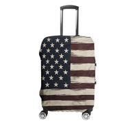 LZQPOEAS Housse de protection pour bagage de voyage, housse de protection pour valise, motif drapeau américain, housse de bagage lavable, élastique, anti-rayures, housse de protection pour valise