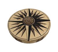 LZQPOEAS Housses de tabouret de bar rondes en velours doux avec motif boussole et carte de route - Housses amovibles et lavables - Pour tabourets de bar ronds