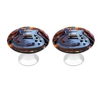 LZQPOEAS Lot de 2 boutons de tiroir magiques en acier inoxydable pour guitare électrique - 2,8 cm - Poignées d'armoire rondes élégantes pour cuisine, placard, meubles