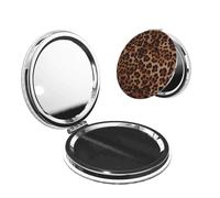 LZQPOEAS Miroir de maquillage imprimé léopard double face grossissant x1/2x, petit miroir de poche pour sac à main, miroir de poche pliable portable miroir de maquillage de voyage pour cadeau de forme