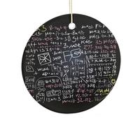 LZQPOEAS Pendentif rond en céramique à suspendre en forme de formule mathématique, décoration d'intérieur double face personnalisée, décoration d'intérieur légère et durable, cadeau à suspendre pour