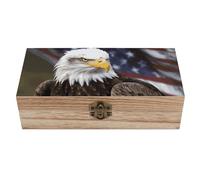 LZQPOEAS Petite boîte de rangement en bois avec couvercle - 20 x 9 x 5,8 cm - Boîte à bijoux vintage en bois pour photos, lettres, cadeaux