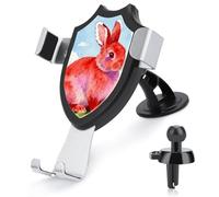 LZQPOEAS Red Rabbit Support universel pour téléphone portable de voiture pour tableau de bord, pare-brise, grille d'aération, support rotatif et réglable, compatible avec tous les smartphones de 4 à 6