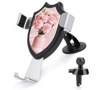 LZQPOEAS Support de téléphone portable universel rose pâle pour tableau de bord, pare-brise, grille d'aération, rotatif et réglable, compatible avec tous les smartphones de 4 à 6 pouces