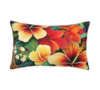 LZQPOEAS Taie d'oreiller en velours ultra doux - 50,8 x 76,2 cm - En micro polaire - Motif imprimé de style hawaïen - Avec fermeture éclair - Décoration d'intérieur moderne