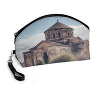 LZQPOEAS Trousse de maquillage d'église arménienne de grande capacité, trousse de toilette de voyage pour femme, étanche, en cuir synthétique, ouverte à plat, pour soins de la peau, essentiels de