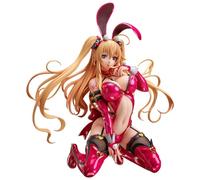 Lzrong Caroline Yuri Figurine d'action Statue, 35 cm, personnage d'anime, grand modèle, rose, soie, lapin, présentoir, décoration de bureau, objet de collection