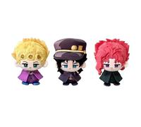 Lzrong JJBA Lot de 3 figurines Giorno Giovanna Plush Pendant Anime Kakyoin Noriaki Soft Figure 10 cm Cotton Jotaro Peluche Mignon Keychain Canapé Objet de collection Cadeau pour les fans