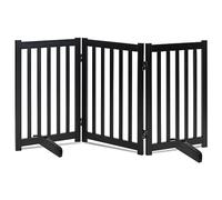LZRS Barrière de sécurité autoportante, en Bois Massif, pour Portes, Maisons, escaliers, 76 cm de Haut, 3 Panneaux, Noir
