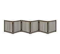 LZRS Barrière de sécurité en Bois autoportante Extra Large avec 6 Panneaux, barrière de sécurité Pliable de 61 cm de Haut pour Portes, couloirs, Cuisines, Longs escaliers, Design Durable, Convient